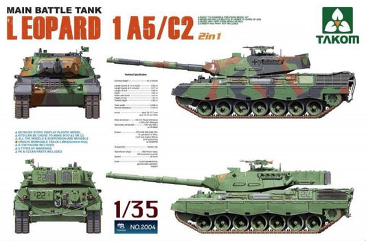 TA-2004 - современный немецкий основной боевой танк Leopard 1 A5/C2 (Леопард), в комплекте есть фототравление