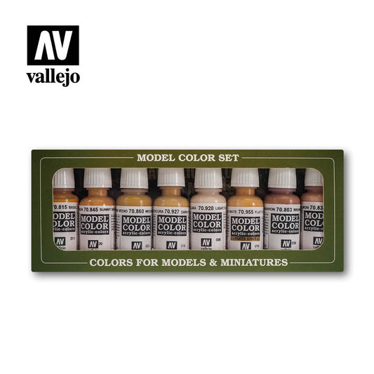 VAL-70124 - набор акриловых красок Model Color Set, цвета оттенков человеческой кожи (8 флаконов по 17 мл.)