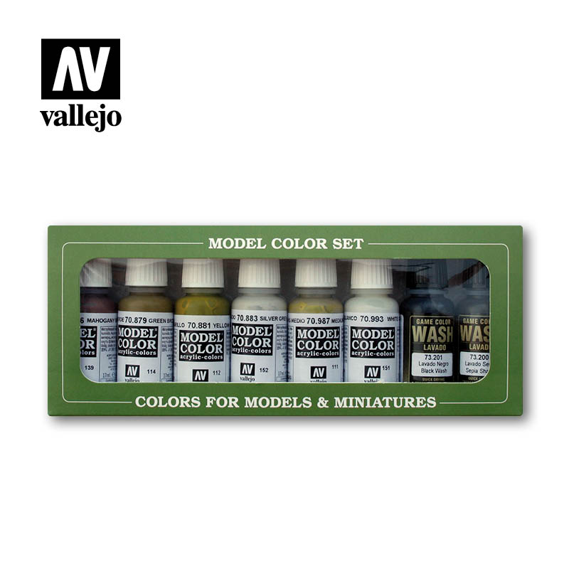 VAL-70137 - набор акриловых красок Model Color Set, цвета: Building Colors для окраски макетов зданий (8 флаконов по 17 мл.)