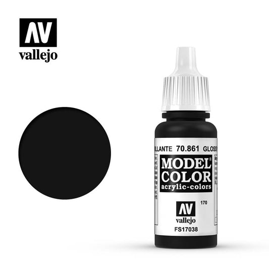 VAL-70861 - акриловая краска Model Color, цвет: черный глянцевый, флакон: 17 мл.