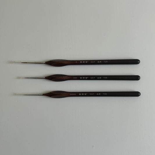 XDT-BRUSH-729-SET-3 - набор профессиональных кистей №729, размеры: 00000, 000, 0