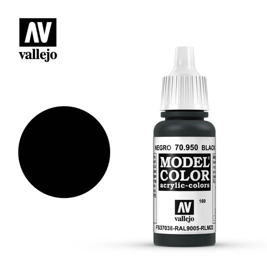 VAL-70950 - акриловая краска Model Color, цвет: черный, флакон: 17 мл.