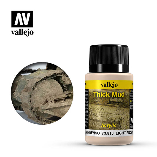 VAL-73810 - эффектарная краска, цвет: брызги светло-коричневой комковой грязи (Thick Light Brown Splash Mud), флакон: 40 мл.
