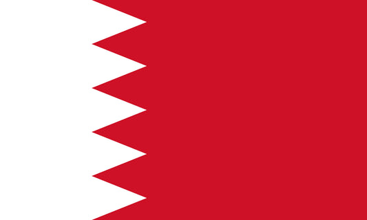INR-BAH-15x22-2 - государственный флаг Бахрейна, размер: 15х22 см, материал: атлас. Печать с двух сторон. Подставка и шток приобретаются отдельно