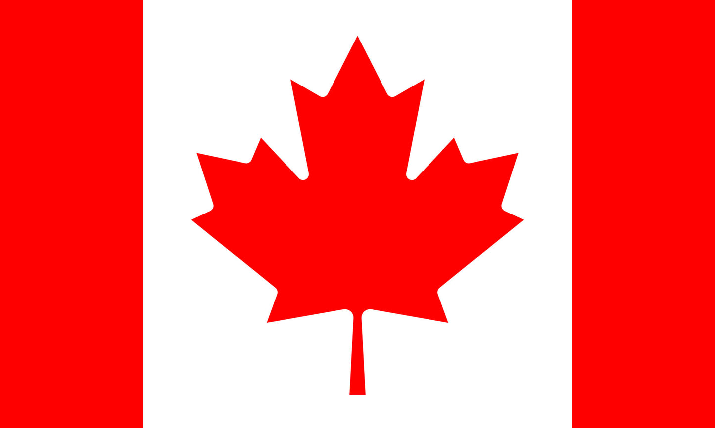 INR-CAN-15x22-2 - государственный флаг Канады, размер: 15х22 см, материал: атлас. Печать с двух сторон. Подставка и шток приобретаются отдельно