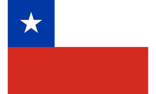 INR-CHL-15x22-2 - государственный флаг Чили, размер: 15х22 см, материал: атлас. Печать с двух сторон. Подставка и шток приобретаются отдельно