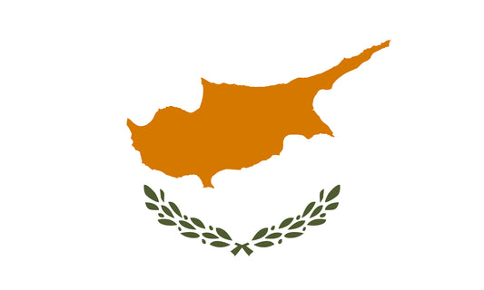 INR-CYP-15x22-2 - государственный флаг Кипра, размер: 15х22 см, материал: атлас. Печать с двух сторон. Подставка и шток приобретаются отдельно