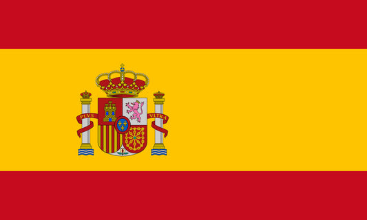 INR-ESP-15x22-2 - государственный флаг Испании, размер: 15х22 см, материал: атлас. Печать с двух сторон. Подставка и шток приобретаются отдельно