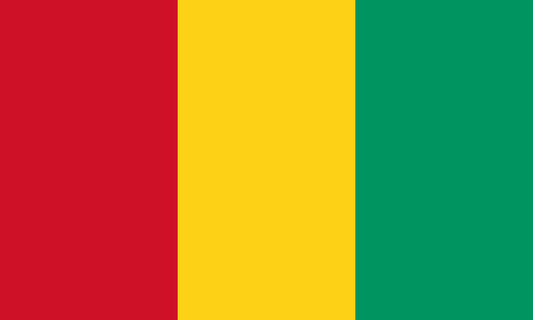 INR-GUI-15x22-2 - государственный флаг Гвинеи, размер: 15х22 см, материал: атлас. Печать с двух сторон. Подставка и шток приобретаются отдельно