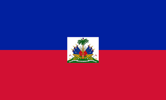 INR-HAI-15x22-2 - государственный флаг Гаити, размер: 15х22 см, материал: атлас. Печать с двух сторон. Подставка и шток приобретаются отдельно