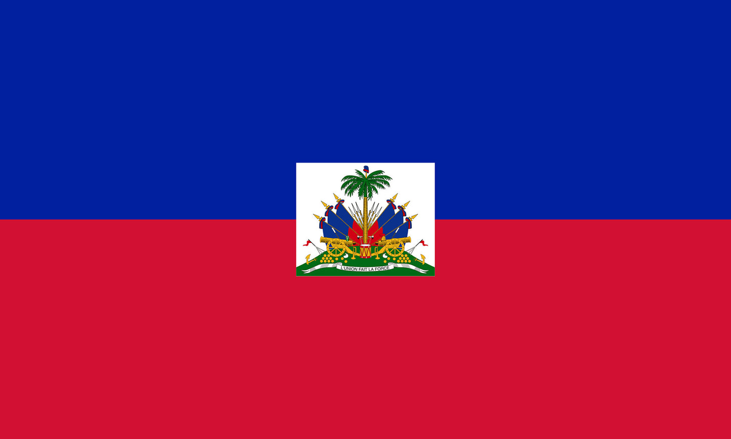 INR-HAI-15x22-2 - государственный флаг Гаити, размер: 15х22 см, материал: атлас. Печать с двух сторон. Подставка и шток приобретаются отдельно