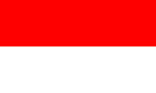 INR-INS-15x22-2 - государственный флаг Индонезии, размер: 15х22 см, материал: атлас. Печать с двух сторон. Подставка и шток приобретаются отдельно