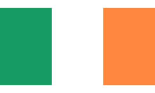 INR-IRE-15x22-2 - государственный флаг Ирландии, размер: 15х22 см, материал: атлас. Печать с двух сторон. Подставка и шток приобретаются отдельно