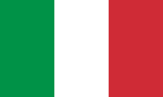 INR-ITA-15x22-2 - государственный флаг Италии, размер: 15х22 см, материал: атлас. Печать с двух сторон. Подставка и шток приобретаются отдельно