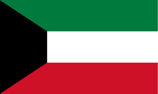 INR-KUW-15x22-2 - государственный флаг Кувейта, размер: 15х22 см, материал: атлас. Печать с двух сторон. Подставка и шток приобретаются отдельно