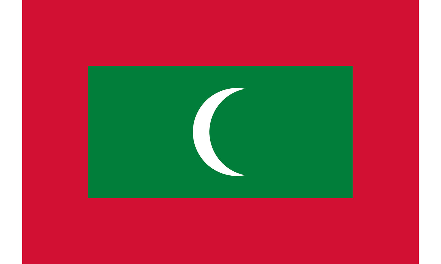 INR-MLD-15x22-2 - государственный флаг Мальди́вской Респу́блики, размер: 15х22 см, материал: атлас. Печать с двух сторон. Подставка и шток приобретаются отдельно