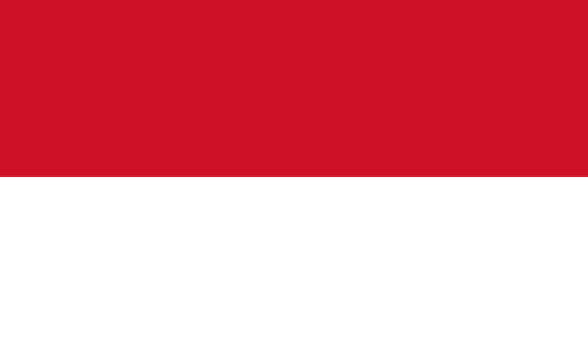 INR-MNC-15x22-2 - государственный флаг княжества Монако, размер: 15х22 см, материал: атлас. Печать с двух сторон. Подставка и шток приобретаются отдельно