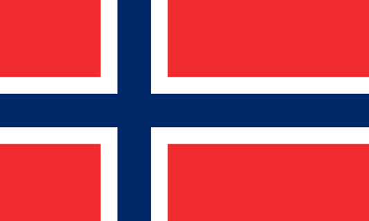 INR-NOR-15x22-2 - государственный флаг Норвегии, размер: 15х22 см, материал: атлас. Печать с двух сторон. Подставка и шток приобретаются отдельно