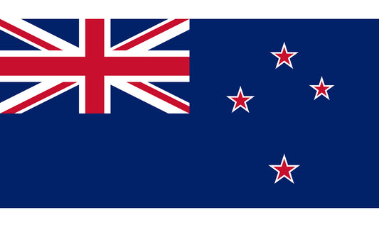 INR-NZL-15x22-2 - государственный флаг Новой Зеландии, размер: 15х22 см, материал: атлас. Печать с двух сторон. Подставка и шток приобретаются отдельно