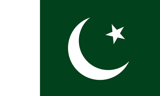 INR-PAK-15x22-2 - государственный флаг Пакистана, размер: 15х22 см, материал: атлас. Печать с двух сторон. Подставка и шток приобретаются отдельно
