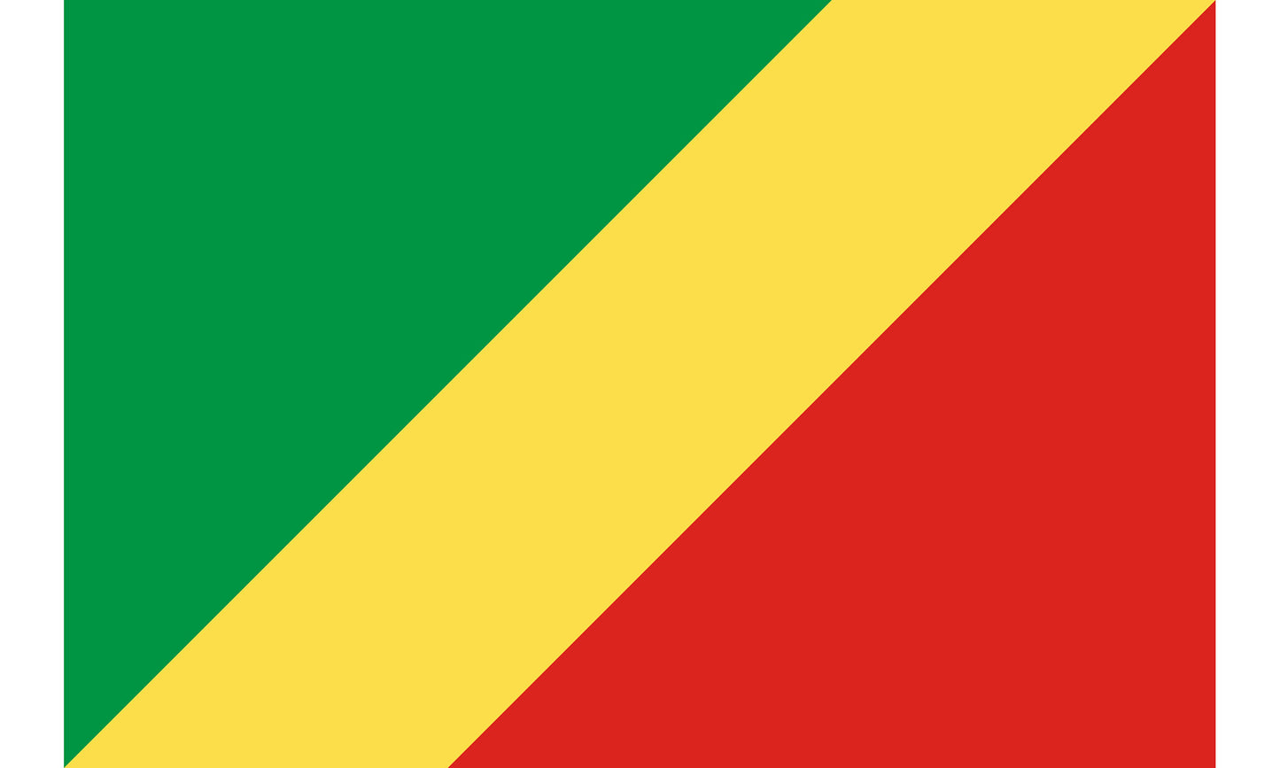 INR-ROC-15x22-2 - государственный флаг Республики Конго, размер: 15х22 см, материал: атлас. Печать с двух сторон. Подставка и шток приобретаются отдельно