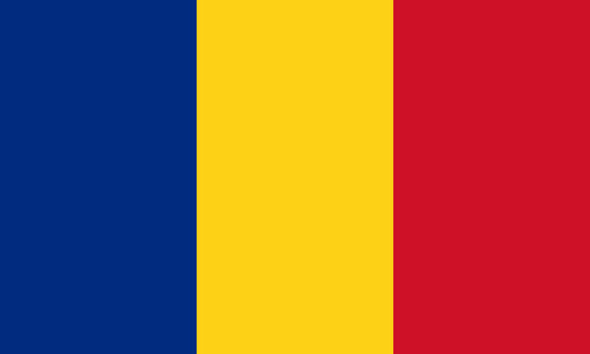INR-ROM-15x22-2 - государственный флаг Румынии, размер: 15х22 см, материал: атлас. Печать с двух сторон. Подставка и шток приобретаются отдельно