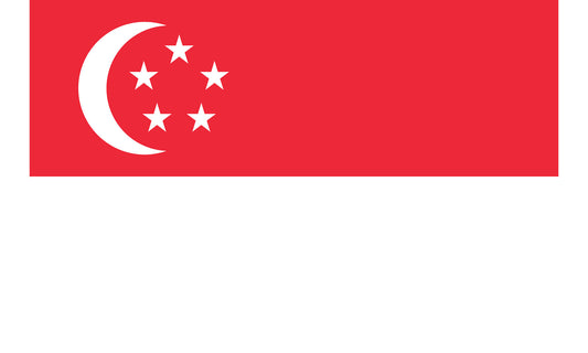 UF-SIN-150x90 - государственный флаг Сингапура. Материал флага: полиэстер с бронзовыми кольцами, размер: 90 см х 150 см