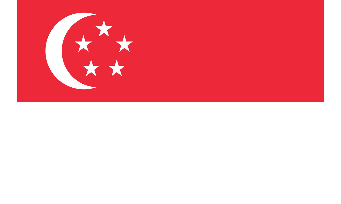 INR-SIN-15x22-2 - государственный флаг Сингапура, размер: 15х22 см, материал: атлас. Печать с двух сторон. Подставка и шток приобретаются отдельно
