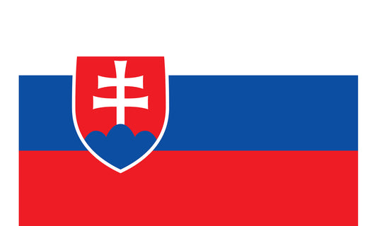 INR-SLK-15x22-2 - государственный флаг Словацкой Республики, размер: 15х22 см, материал: атлас. Печать с двух сторон. Подставка и шток приобретаются отдельно
