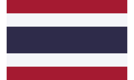 UF-THA-150x90 - государственный флаг королевства Таиланд. Материал флага: полиэстер с бронзовыми кольцами, размер: 90 см х 150 см