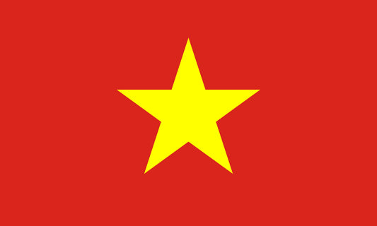 INR-VET-15x22-2 - государственный флаг Вьетнама, размер: 15х22 см, материал: атлас. Печать с двух сторон. Подставка и шток приобретаются отдельно