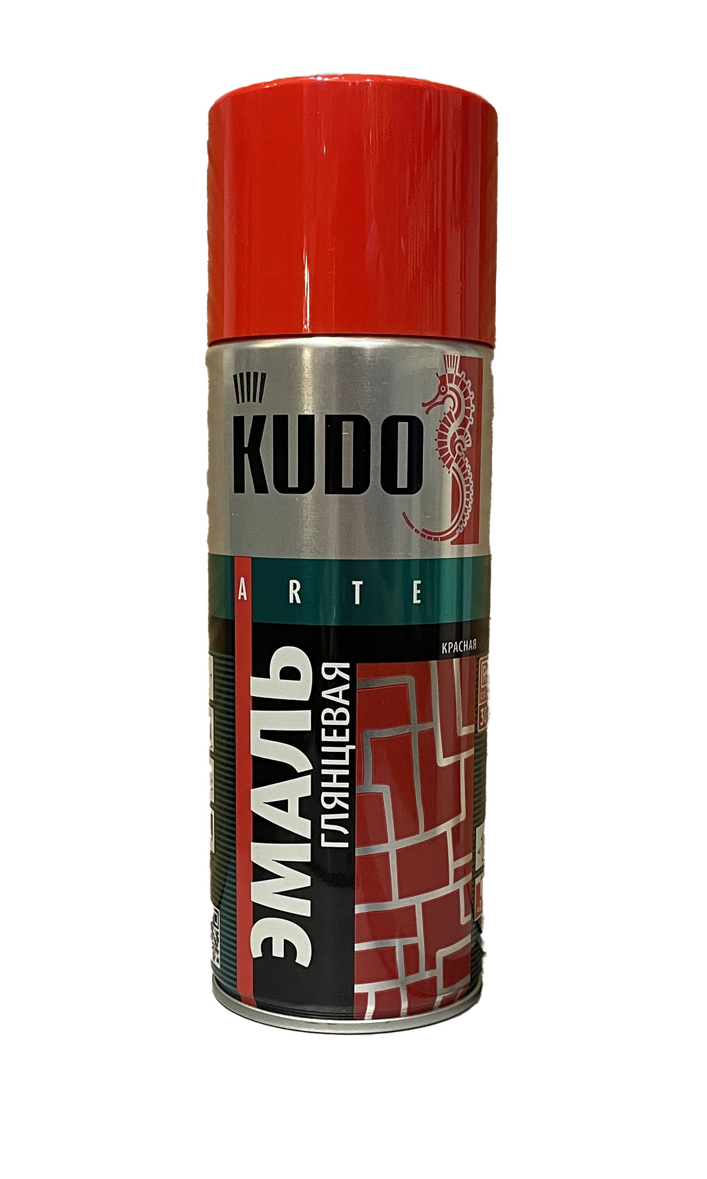 KU-1003 - аэрозольная алкидная эмаль, цвет: красный глянцевый RAL 3020, баллон: 520 мл.