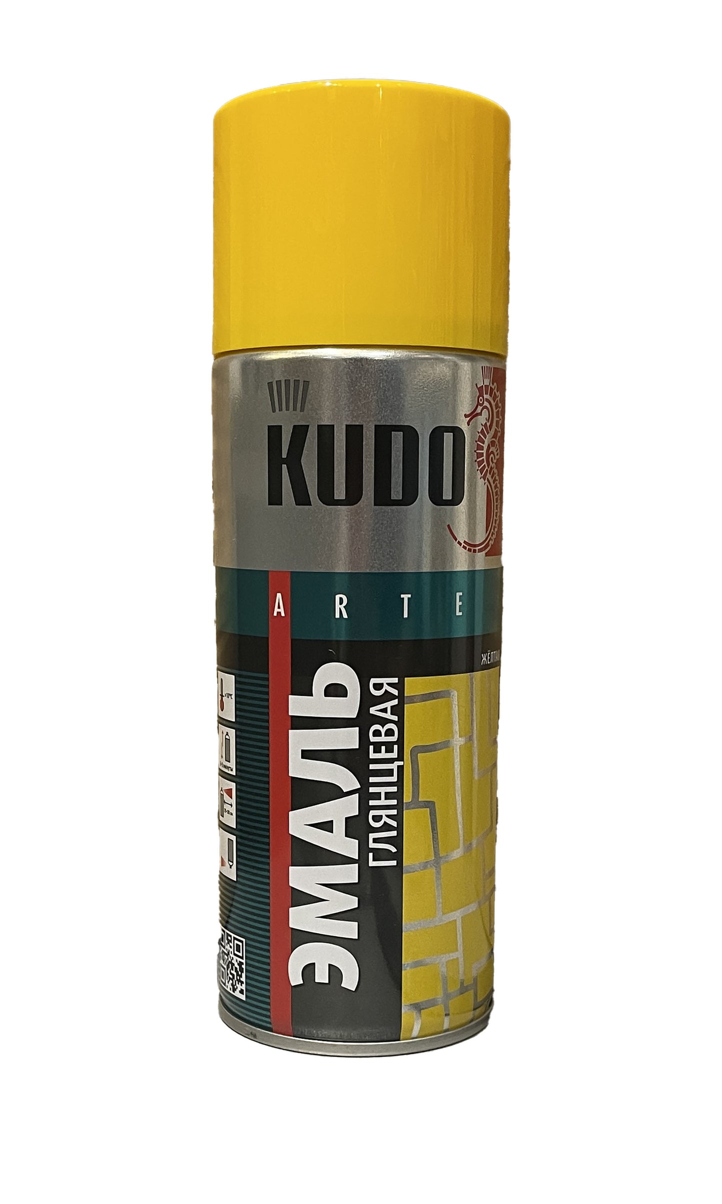KU-1013 - аэрозольная алкидная эмаль, цвет: желтый глянцевый RAL 1018, баллон: 520 мл.
