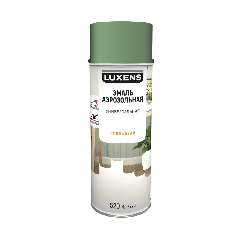LUX-83237397-G-520 - аэрозольная универсальная  эмаль Luxens, цвет: зеленый, баллон: 520 мл.