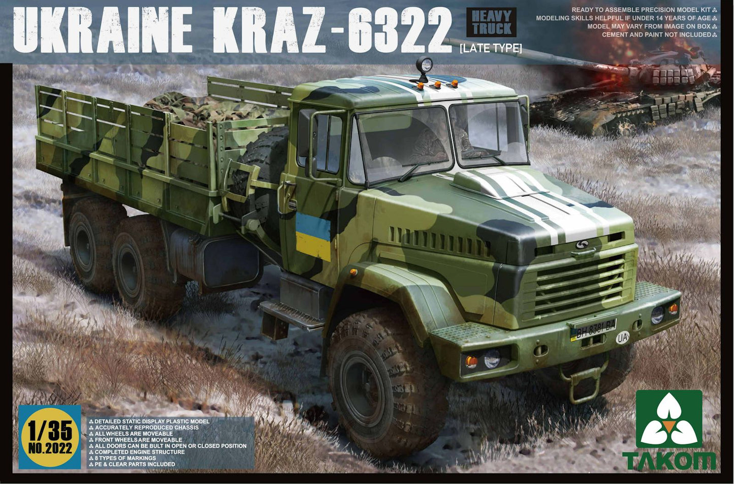 TA-2022 - бортовой грузовик КРАЗ-6322 поздней модификации, в комплекте есть фототравление