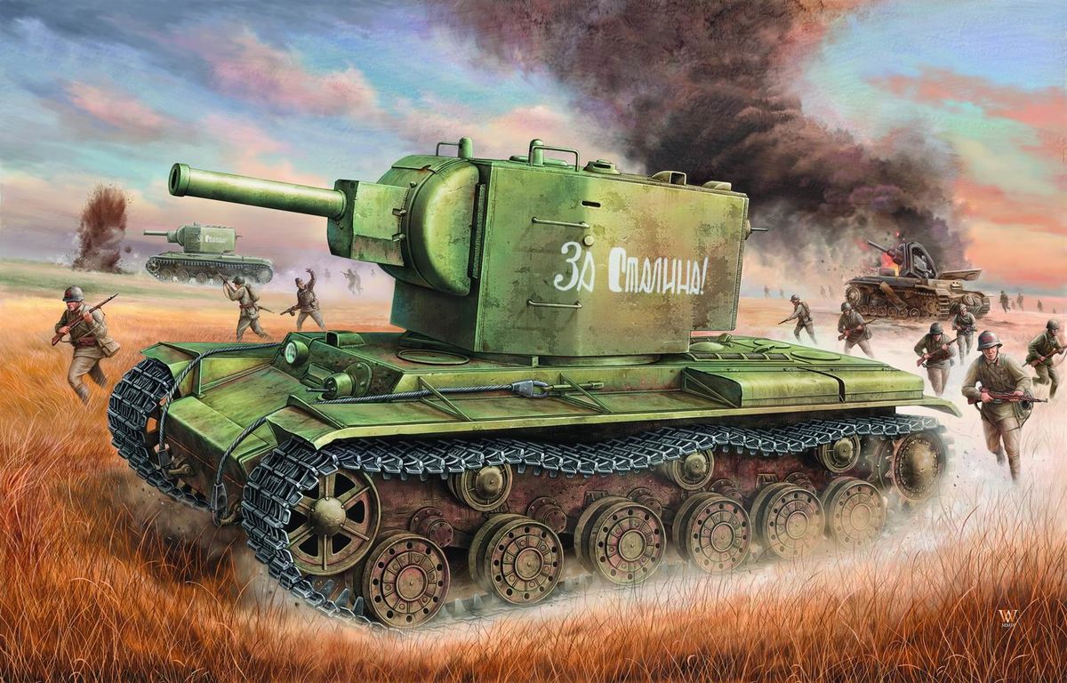 TR-00312 - советский тяжелый штурмовой танк КВ-2 начального периода Великой Отечественной войны
